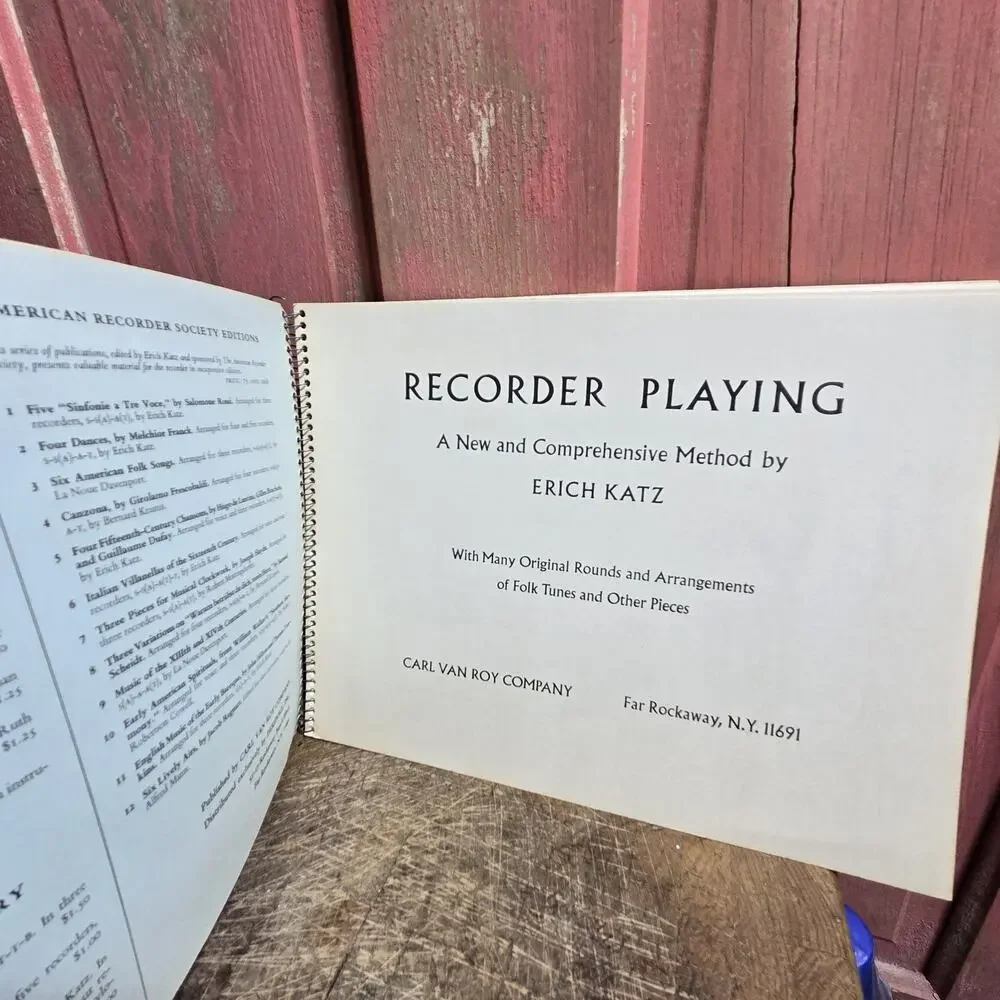 VINTAGE Recorder Playing By Erich Katz Instruction Book Carl Van Roy‎ Company